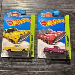 '65 Ford Ranchero Cars - Vibrant Yellow and Red